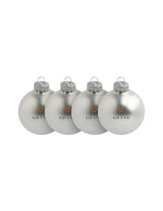 Boule de Noël Ø 6 cm - lot de 4 - Made in Europe marquage laser ultra précis