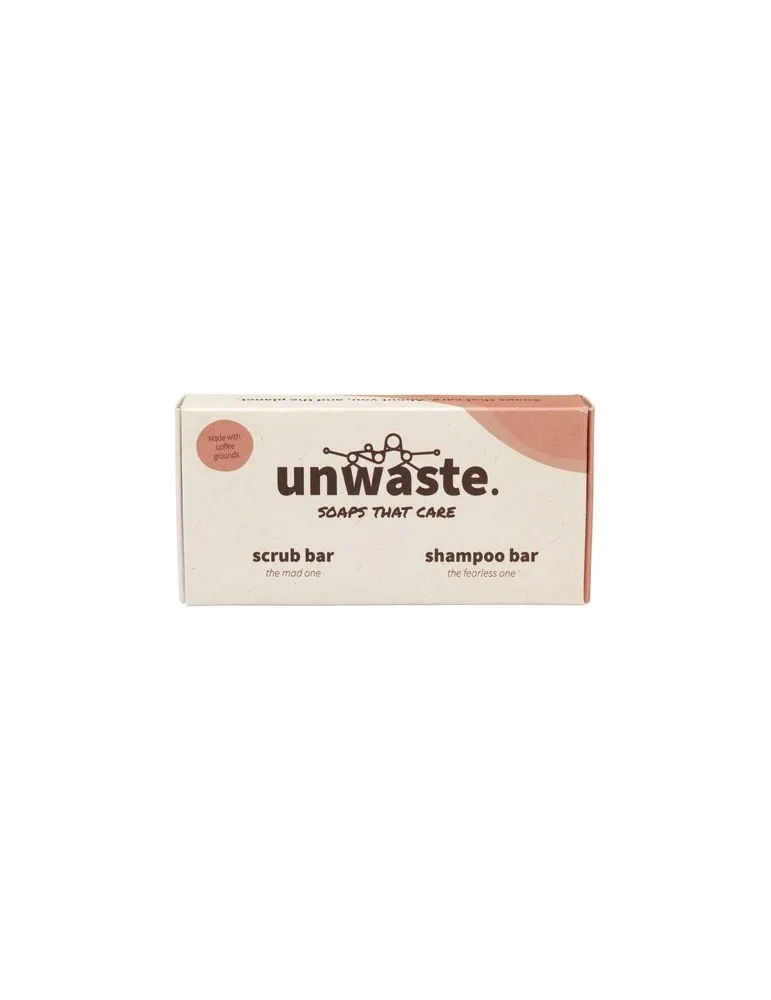 Unwaste Duopack Scrub & Shampoo bar Koffieolie