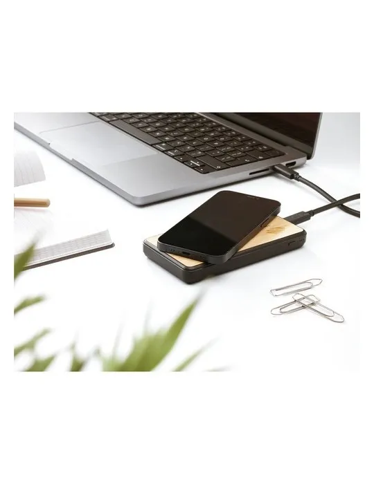 Boru Bamboo RCS Recycled ABS Powerbank Wireless Charger marquage laser ultra précis