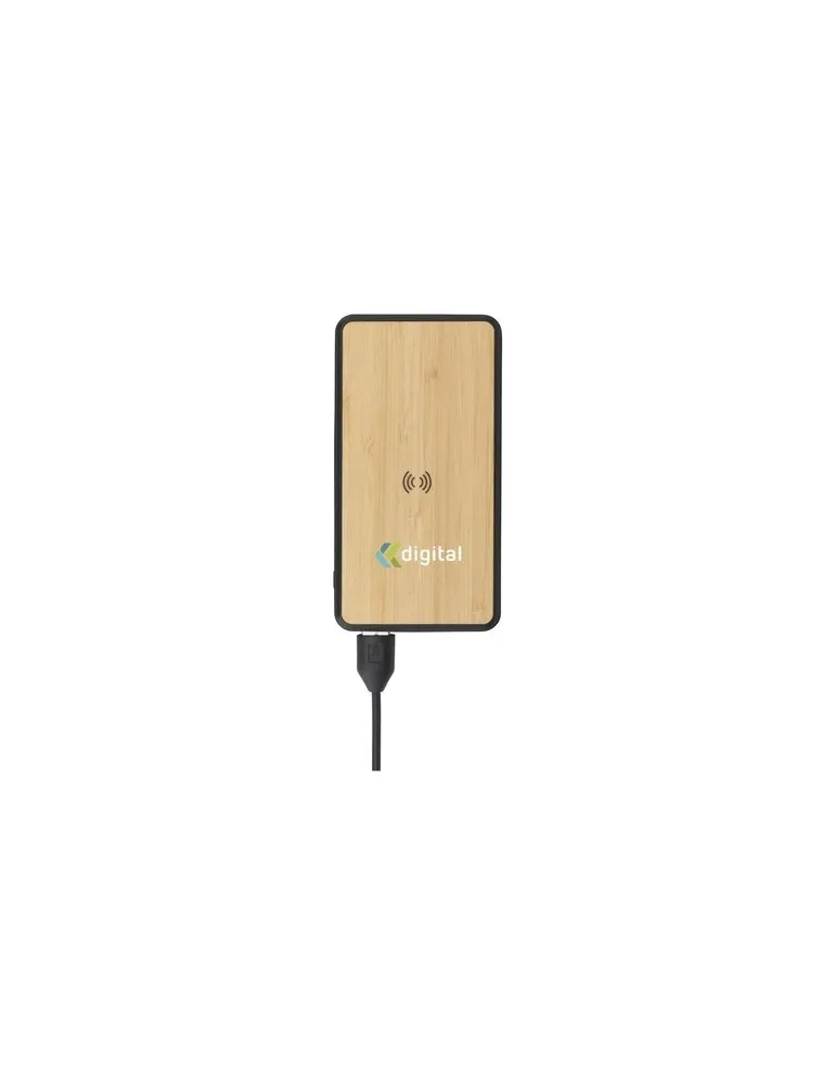Boru Bamboo RCS Recycled ABS Powerbank Wireless Charger objet promotionnel éco-responsable