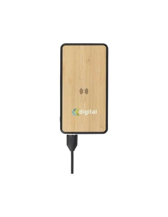 Boru Bamboo RCS Recycled ABS Powerbank Wireless Charger objet promotionnel éco-responsable