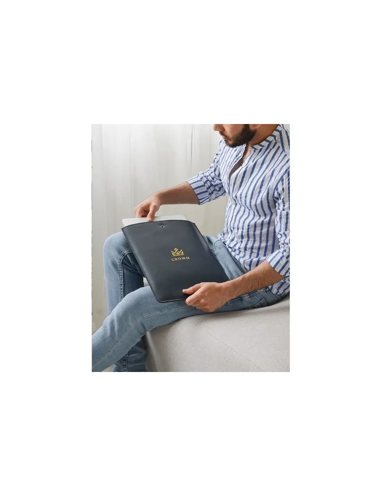 Recycled Leather Laptop Sleeve 14" cadeau collaborateur premium
