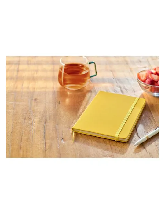 Carnet A5 avec couverture en rPET PU Eamon marquage laser ultra précis