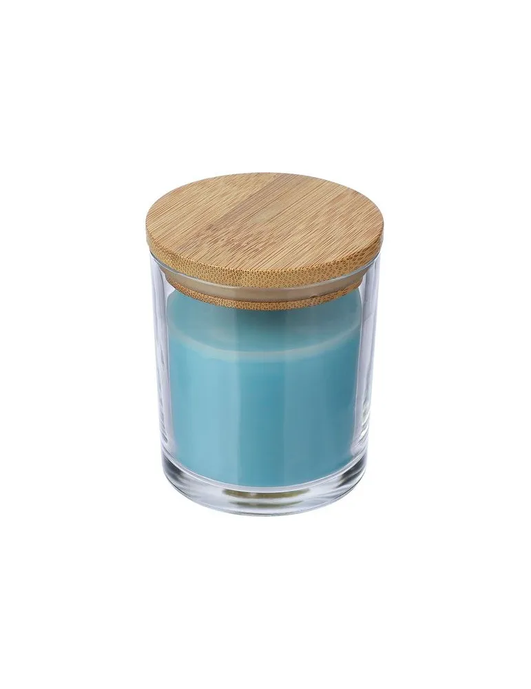 Bougie dans un contenant en verre Riven objet promo petit budget