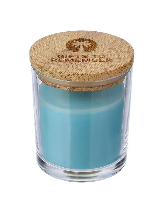 Bougie dans un contenant en verre Riven accessoire événementiel unique