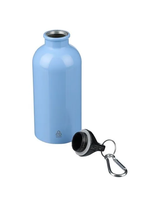 Gourde simple paroi de 400 ml en acier inoxydable recyclé Sable objet promo petit budget