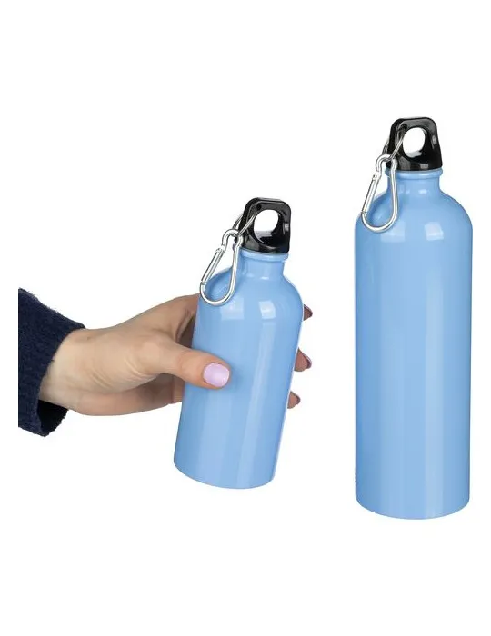 Gourde simple paroi de 400 ml en acier inoxydable recyclé Sable marquage laser ultra précis