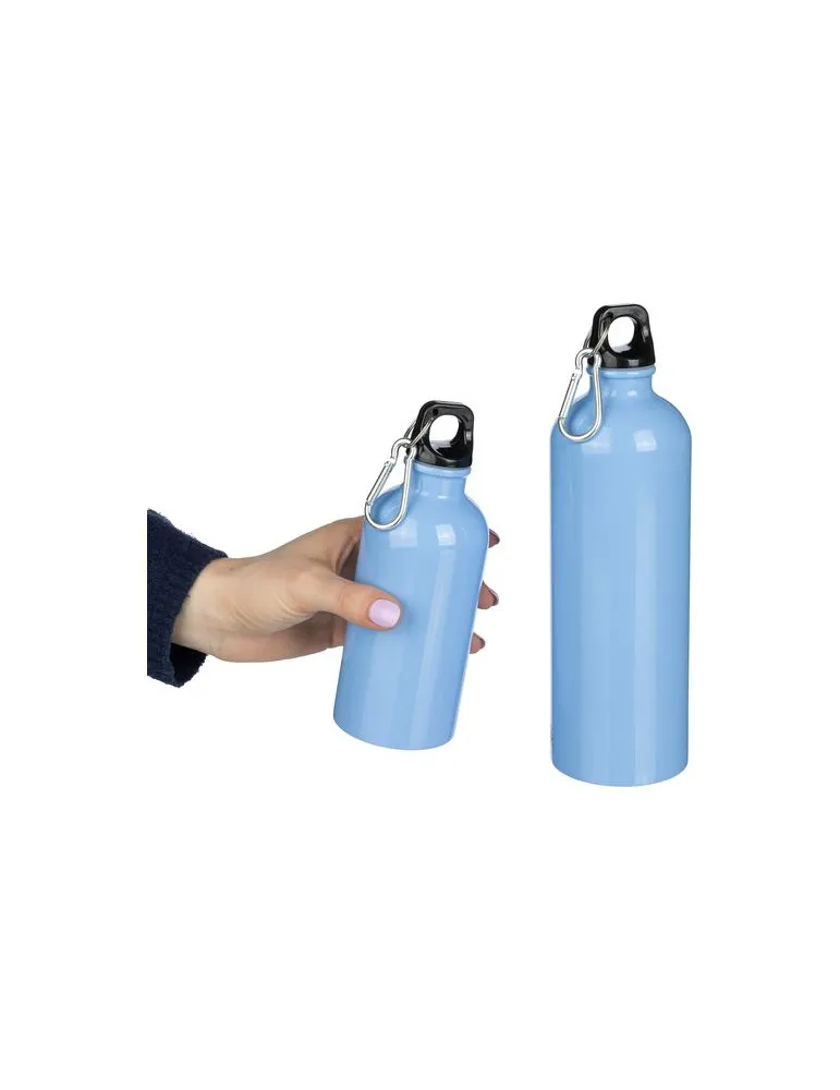 Gourde simple paroi de 400 ml en acier inoxydable recyclé Sable cadeau collaborateur premium