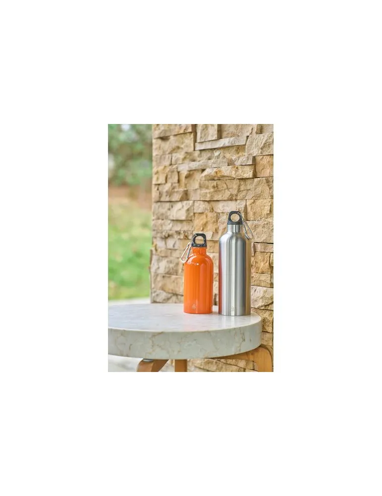 Gourde simple paroi de 400 ml en acier inoxydable recyclé Sable personnalisation rapide en France