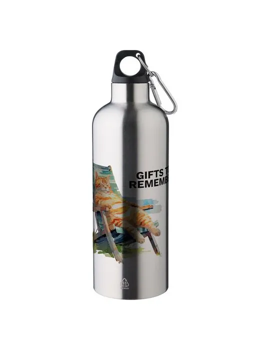 Gourde double paroi de 500 ml en acier inoxydable recyclé Lysandra goodies personnalisé en stock