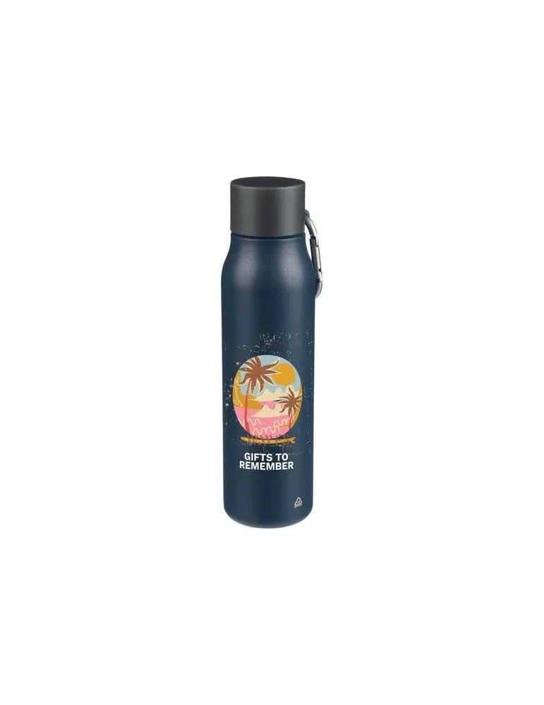 Gourde double paroi de 600 ml en acier inoxydable recyclé Cassian objet promotionnel éco-responsable