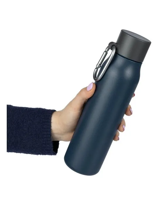 Gourde double paroi de 600 ml en acier inoxydable recyclé Cassian goodies entreprise design