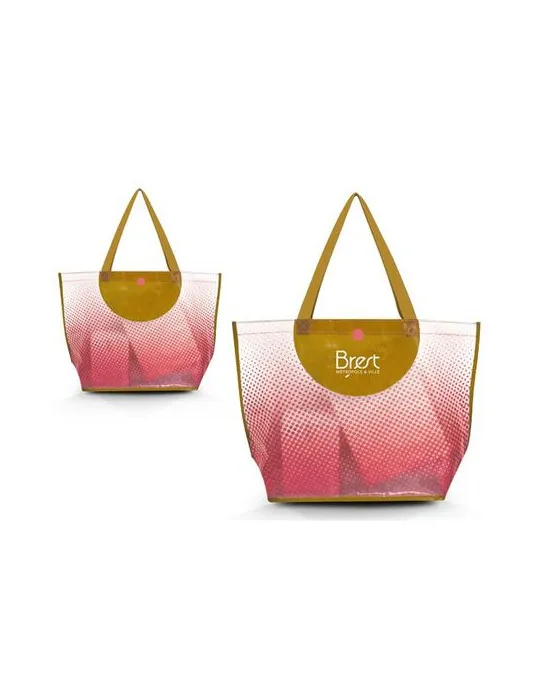 SAC SHOPPING EN POLYETHYLENE TISSE LAMINE cadeau entreprise pas cher