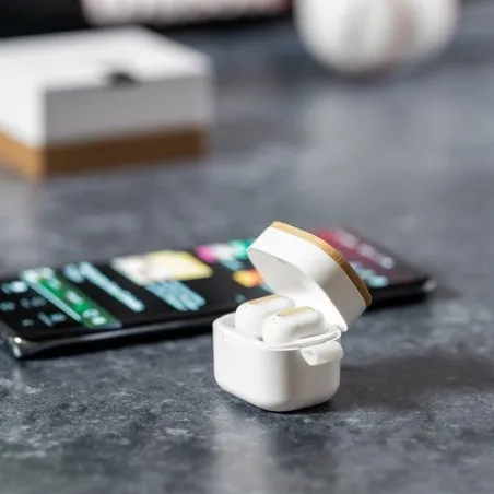 Casque Bluetooth Écologique Personnalisé pas cher - Zoe Écouteurs Matières : bois Couleurs : bois cadeau collaborateur premium