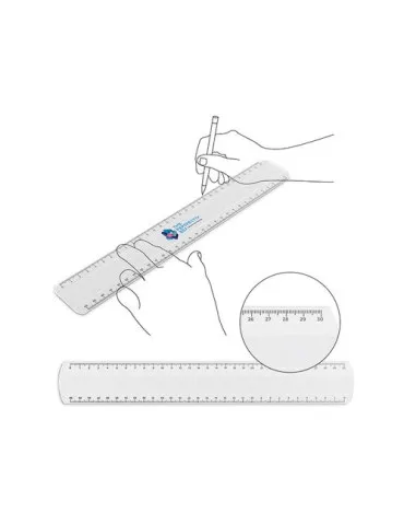 REGLE PLASTIQUE (SAN) TRANSPARENTE 30 cm