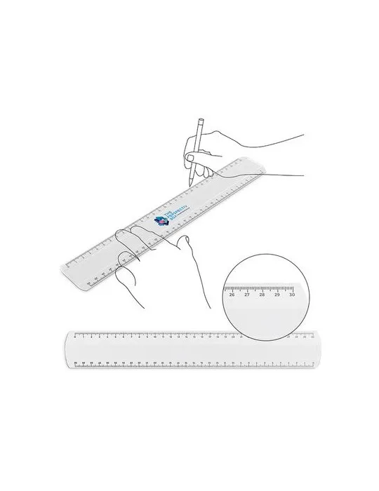 REGLE PLASTIQUE (SAN) TRANSPARENTE 30 cm