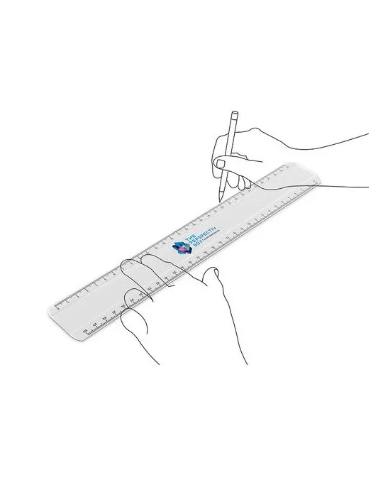 REGLE PLASTIQUE (SAN) TRANSPARENTE 30 cm impression haute définition