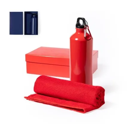 Set de Gourde et Serviette Personnalisé Cloister Matières : métal Couleurs : argenté mat livraison express 24h 48h