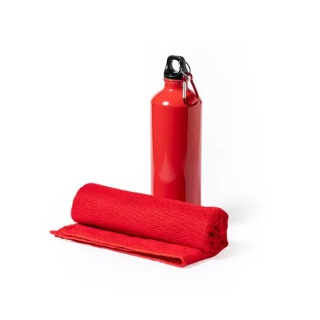 Set de Gourde et Serviette Personnalisé Cloister Matières : métal Couleurs : argenté mat cadeau client original