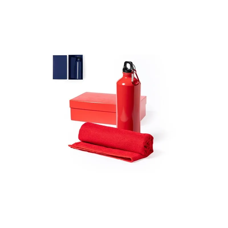 Set de Gourde et Serviette Personnalisé Cloister Matières : métal Couleurs : noir marquage laser ultra précis