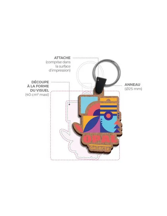 PORTE CLE CREATION MDF EP 3mm ENTRE 20 cm2 ET 40 cm2 goodies publicitaire événementiel