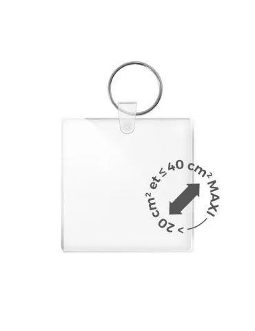 PORTE CLE CREATION PMMA EP 3mm ENTRE 20 cm2 MAXI 40 cm2 2