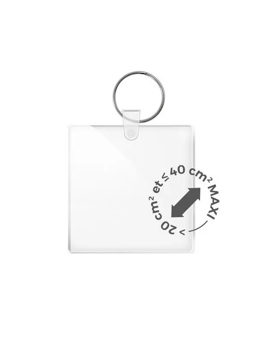 PORTE CLE CREATION PMMA EP 3mm ENTRE 20 cm2 MAXI 40 cm2 personnalisable avec votre logo