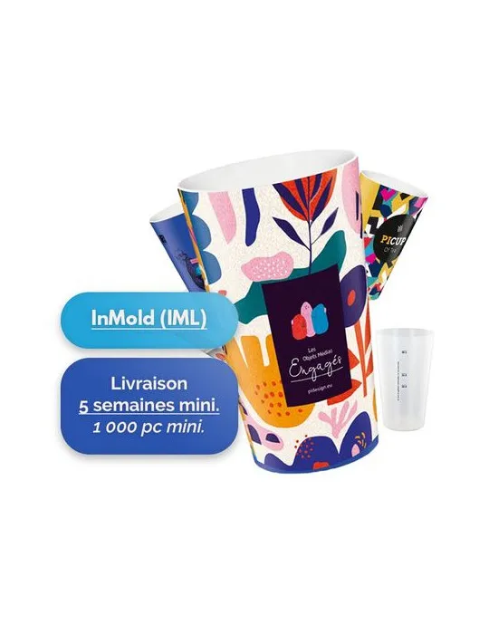 GOBELET PLASTIQUE REUTILISABLE 60 cl RAS BORD (IML)