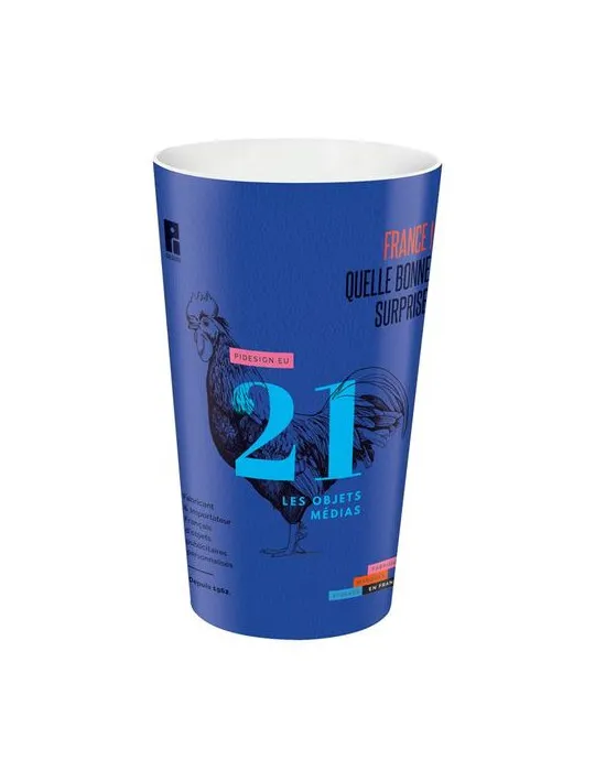GOBELET PLASTIQUE REUTILISABLE 60 cl RAS BORD (IML) goodies publicitaire événementiel