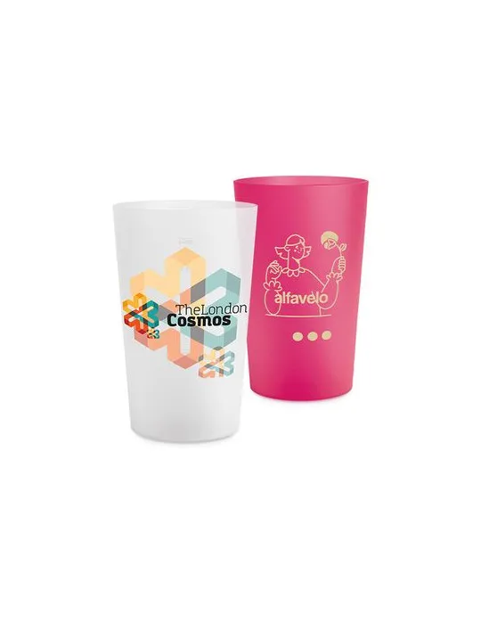 GOBELET PLASTIQUE REUTILISABLE 39 cl RAS BORD impression haute définition