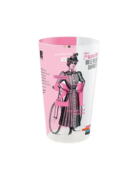 GOBELET PLASTIQUE REUTILISABLE 30 cl RAS BORD (IML) cadeau entreprise pas cher