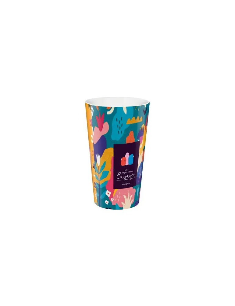 GOBELET PLASTIQUE REUTILISABLE 30 cl RAS BORD (IML) goodies publicitaire événementiel