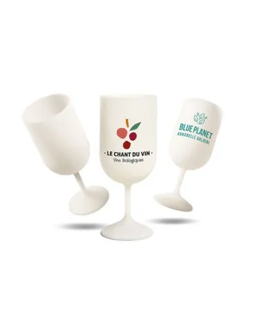 VERRE A PIED REUTILISABLE EN BIO-COMPOSITE 18 cl RAS BORD