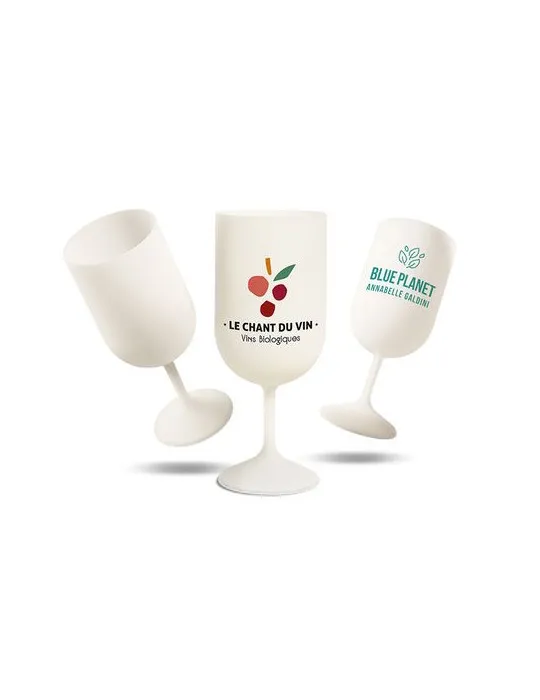 VERRE A PIED REUTILISABLE EN BIO-COMPOSITE 18 cl RAS BORD