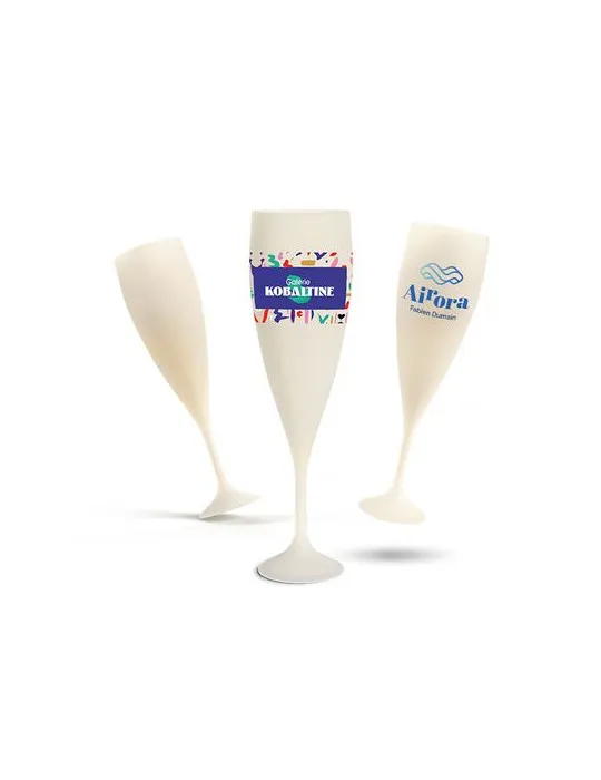 FLUTE A CHAMPAGNE REUTILISABLE EN BIOCOMPOSITE 14 cl RAS BORD