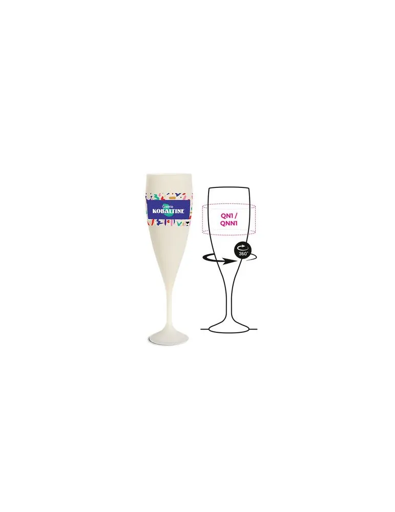 FLUTE A CHAMPAGNE REUTILISABLE EN BIOCOMPOSITE 14 cl RAS BORD