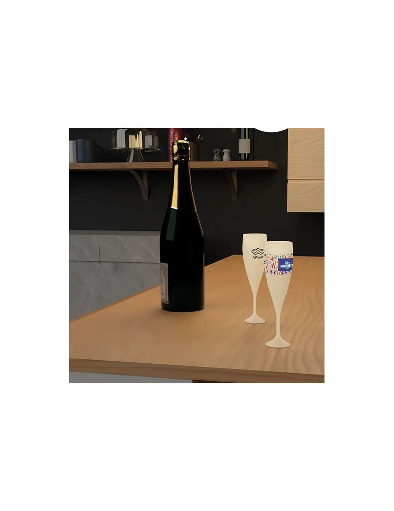 FLUTE A CHAMPAGNE REUTILISABLE EN BIOCOMPOSITE 14 cl RAS BORD