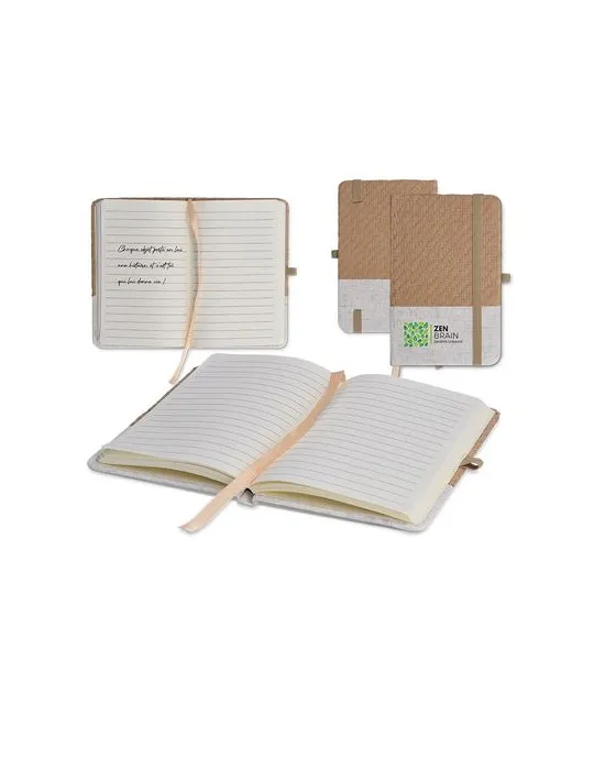 CARNET DE POCHE COUVERTURE COTON ET FIBRES DE BAMBOU