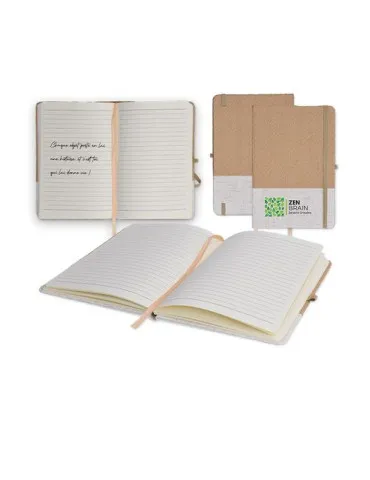 CARNET A5 COUVERTURE COTON ET FIBRES DE BAMBOU