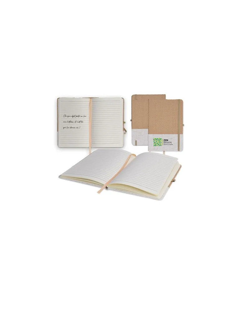 CARNET A5 COUVERTURE COTON ET FIBRES DE BAMBOU