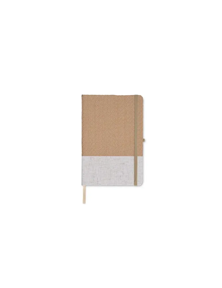 CARNET A5 COUVERTURE COTON ET FIBRES DE BAMBOU personnalisable avec votre logo
