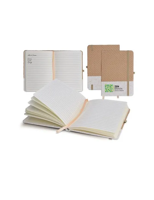 CARNET B6 COUVERTURE COTON ET FIBRES DE BAMBOU