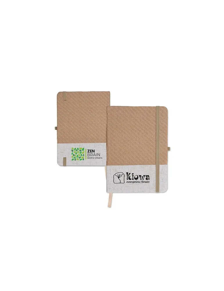 CARNET B6 COUVERTURE COTON ET FIBRES DE BAMBOU cadeau entreprise pas cher
