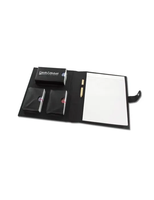 ETUI AVEC 3 JEUX DE CARTES, BLOC PAPIER ET CRAYON personnalisable avec votre logo