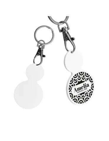 PORTE-CLE MOUSQUETON AVEC JETON FORME ROND Ø35