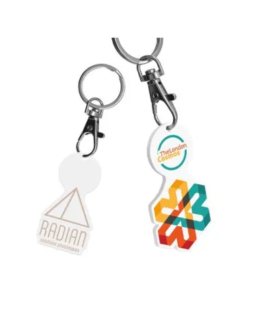 PORTE-CLE MOUSQUETON AVEC JETON PERSONNALISABLE