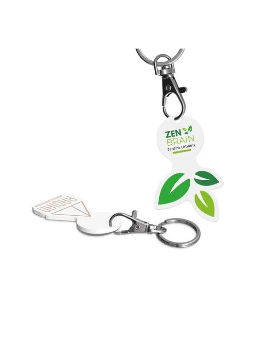 PORTE-CLE MOUSQUETON AVEC JETON PERSONNALISABLE