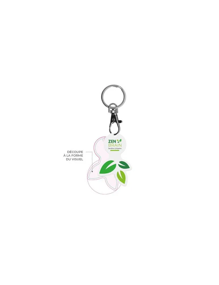 PORTE-CLE MOUSQUETON AVEC JETON PERSONNALISABLE