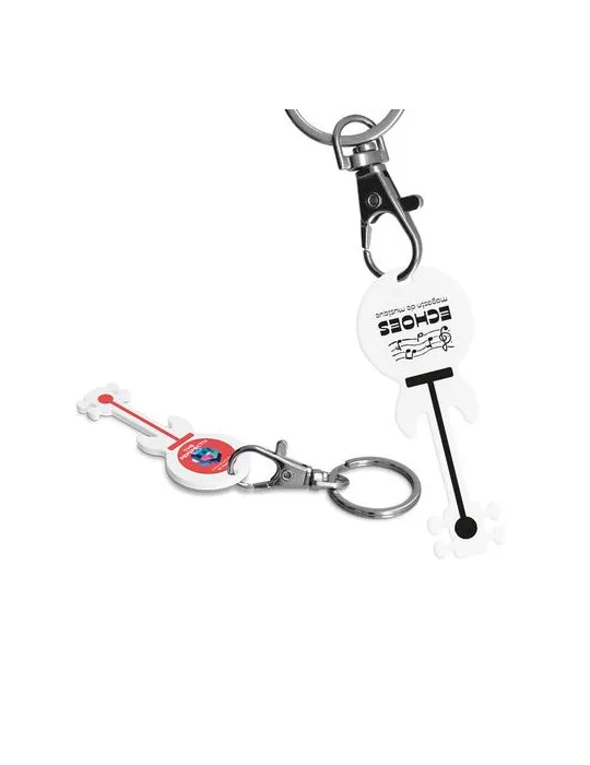 PORTE-CEL MOUSQUETON AVEC JETON FORME GUITARE