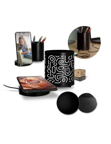 CHARGEUR PAR INDUCTION 10W AVEC FONCTION HUB ET POT A CRAYONS EN rAlu